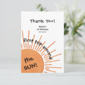 Eerste reis rond de zon op 1 oktober bedankkaart (Staand voorkant)