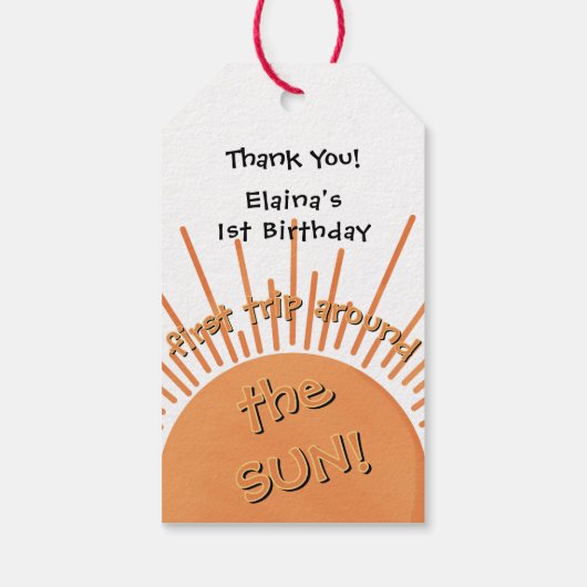 Eerste reis rond de zon op 1 oktober cadeaulabel (Achterkant)