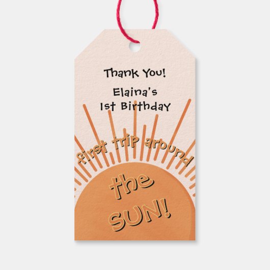 Eerste reis rond de zon op 1 oktober cadeaulabel (Achterkant)