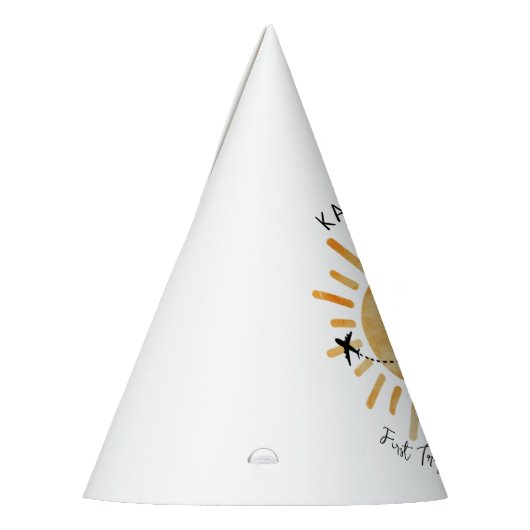 Eerste reis rond de zon op 1 oktober feesthoedjes (Links)