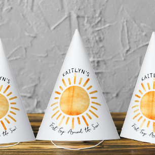 Eerste reis rond de zon op 1 oktober feesthoedjes