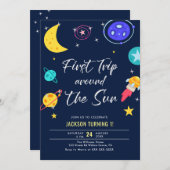 Eerste reis rond de zon op 1 oktober kaart (Voorkant / Achterkant)