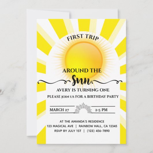 Eerste reis rond de zon op 1 oktober kaart (Voorkant)