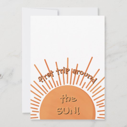 Eerste reis rond de zon op 1 oktober kaart (Achterkant)