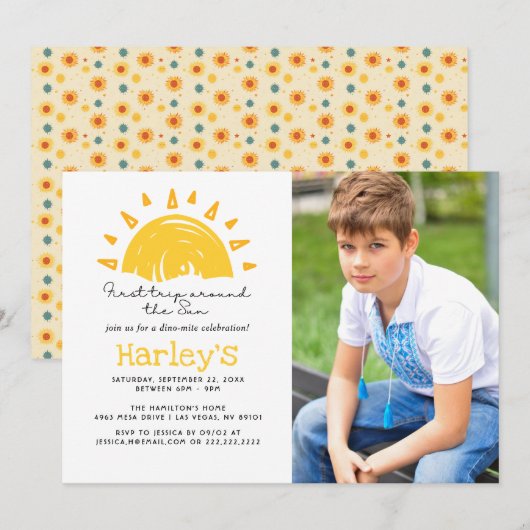 Eerste reis rond de zon op 1 oktober kaart (Voorkant / Achterkant)