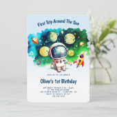 Eerste reis rond de zon op 1 oktober kaart (Staand voorkant)