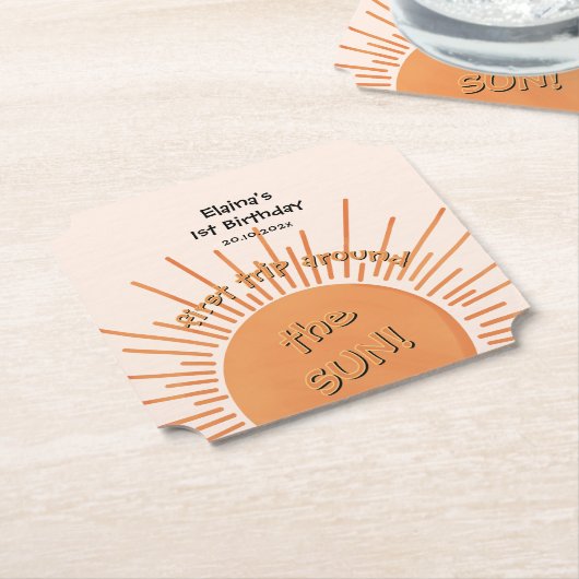 Eerste reis rond de zon op 1 oktober kartonnen onderzetters (Gekanteld)