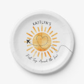 Eerste reis rond de zon op 1 oktober papieren bordje (Voorkant)