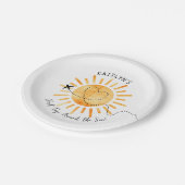 Eerste reis rond de zon op 1 oktober papieren bordje (Gekanteld)