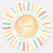 Eerste reis rond de zon op 1 oktober ronde sticker (Voorkant)