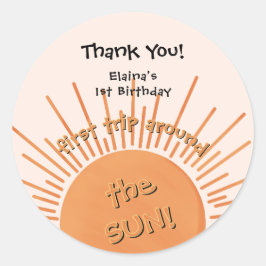 Eerste reis rond de zon op 1 oktober ronde sticker