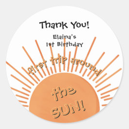 Eerste reis rond de zon op 1 oktober ronde sticker