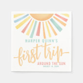 Eerste reis rond de zon op 1 oktober servet (Voorkant)