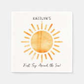 Eerste reis rond de zon op 1 oktober servet (Voorkant)