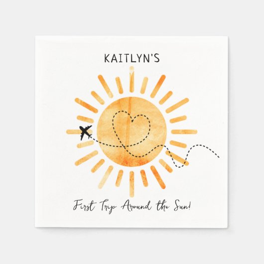 Eerste reis rond de zon op 1 oktober servet (Voorkant)