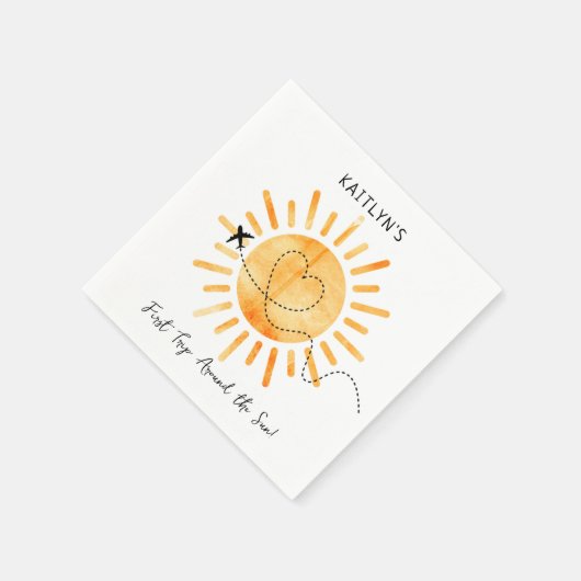 Eerste reis rond de zon op 1 oktober servet (Hoek)