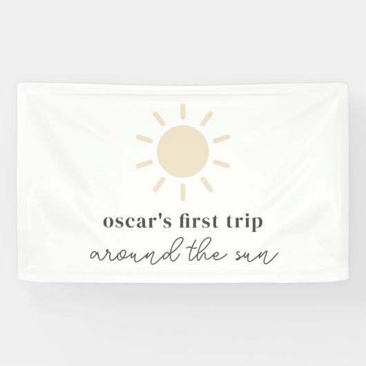 Eerste reis rond de zon op 1 oktober spandoek (Horizontaal)