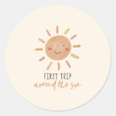 Eerste reis rond de zon op de eerste dag van de ge ronde sticker (Voorkant)