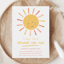 Eerste reis rond de zon op de eerste verjaardag kaart