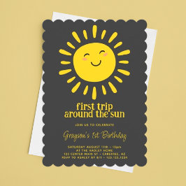 Eerste reis rond de zon op de eerste verjaardag kaart