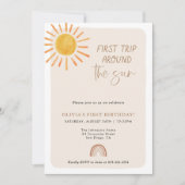 Eerste reis rond de zon op de eerste verjaardag kaart (Voorkant)