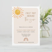 Eerste reis rond de zon op de eerste verjaardag kaart (Staand voorkant)