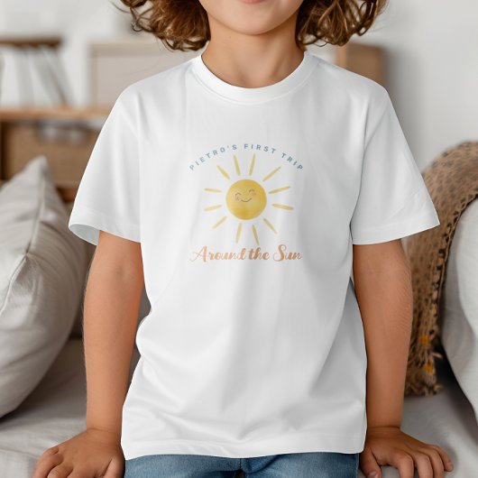Eerste reis rond de zon op de eerste verjaardag kinder shirts