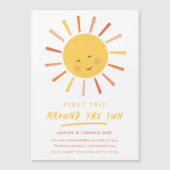 Eerste reis rond de zon op de eerste verjaardag magnetische uitnodiging (Voorkant)