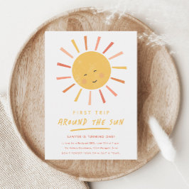 Eerste reis rond de zon op de eerste verjaardag magnetische uitnodiging