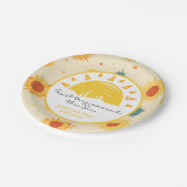 Eerste reis rond de zon op de eerste verjaardag papieren bordje (Gekanteld)