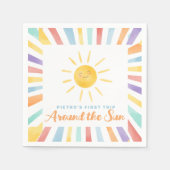 Eerste reis rond de zon op de eerste verjaardag servet (Voorkant)