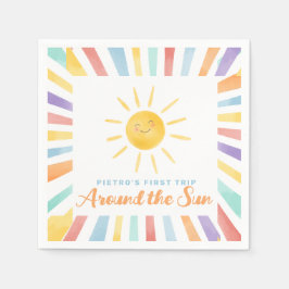 Eerste reis rond de zon op de eerste verjaardag servet