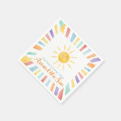 Eerste reis rond de zon op de eerste verjaardag servet (Hoek)