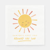 Eerste reis rond de zon op de eerste verjaardag servet (Voorkant)