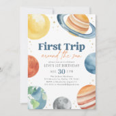 Eerste reis rond de zon Outer Space Verjaardag Kaart (Voorkant)