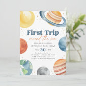 Eerste reis rond de zon Outer Space Verjaardag Kaart (Staand voorkant)