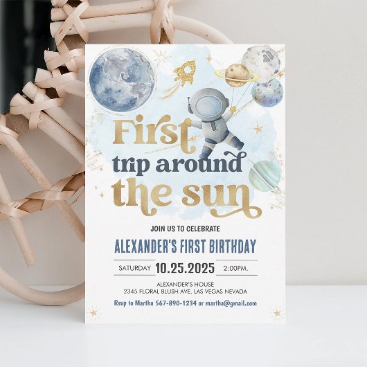 Eerste reis rond de zon Outer Space Verjaardag Kaart