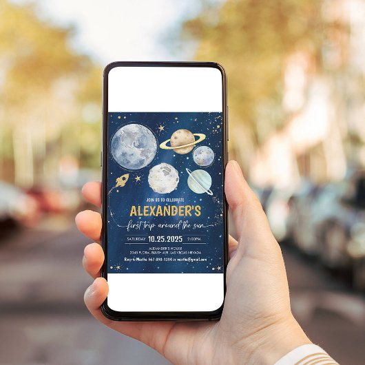 Eerste reis rond de zon Outer Space Verjaardag Kaart