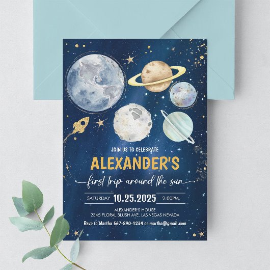Eerste reis rond de zon Outer Space Verjaardag Kaart