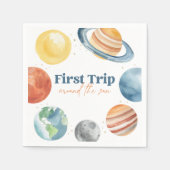 Eerste reis rond de zon Outer Space Verjaardag Servet (Voorkant)