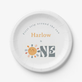 Eerste reis rond de zon papieren bordje