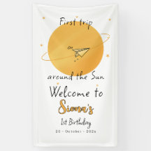Eerste reis rond de zon papieren vliegtuig verjaar