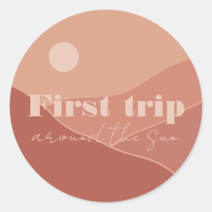 Eerste reis rond de zon   Partij Ronde Sticker