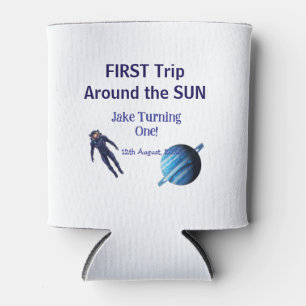 Eerste reis rond de zon planeet astronaut verjaard blikjeskoeler