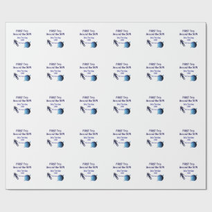 Eerste reis rond de zon planeet astronaut verjaard cadeaupapier