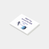 Eerste reis rond de zon planeet astronaut verjaard post-it® notes (Schuin)