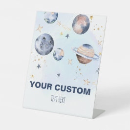 Eerste reis rond de zon reclamebord met voetstuk