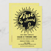 Eerste reis rond de zon Retro 1e verjaardag Kaart (Voorkant / Achterkant)