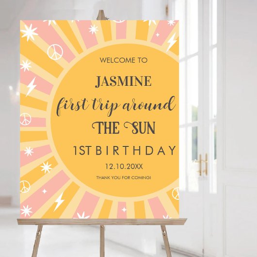 Eerste reis rond de zon Retro Boho Sun Welkom Poster
