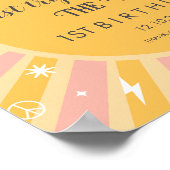 Eerste reis rond de zon Retro Boho Sun Welkom Poster (Hoek)